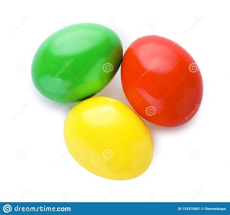 Dyed Easter Eggs On White Background Top View Stock Image Image Of