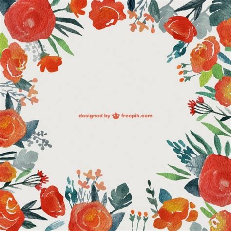 Free Vector Hand Painted Floral Frame