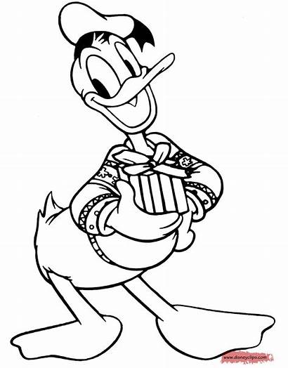 Duck Coloring Christmas Donald Pages Disney Printable