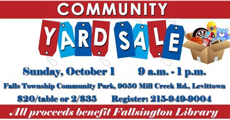 Oct 1 | Community Yard Sale | Levittown, PA Patch