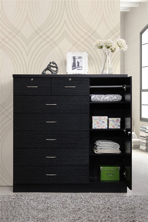 hodedah  drawer dresser  side cabinet equipped   shelves