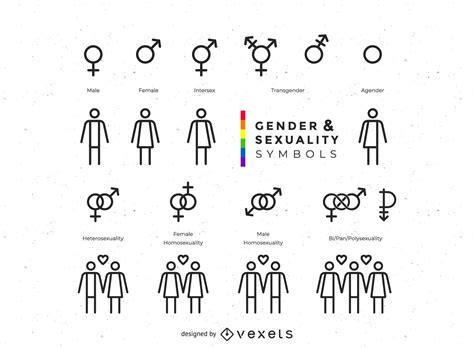 gender  sexuality symbols collection vector