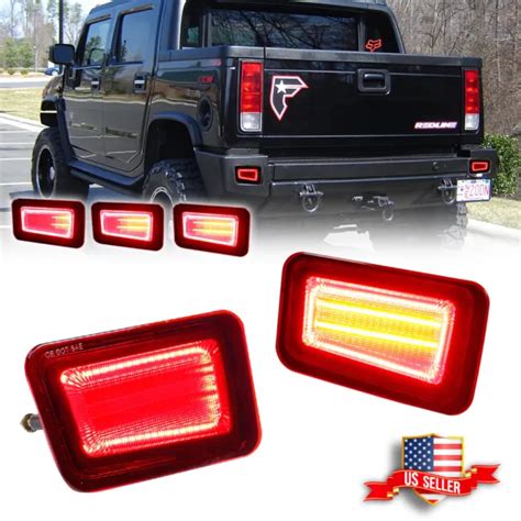 Pcs Red Led Rear Bumper Reflector Tail Brake Signal Lights For