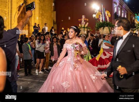 oaxaca mexico a quinceañera or a girl s 15th birthday is celebrated on the streets of