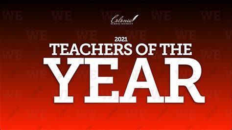 2021 Colonial School District Teachers Of The Year Youtube