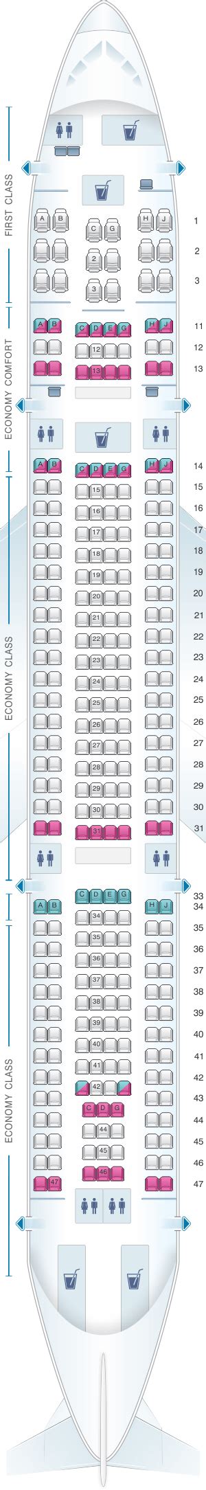 Hawaiian Airlines Airbus A332 Seat Map