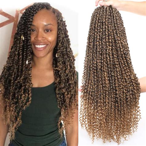 Leeven Pre Twisted Passion Twist Crochet Hair 22 Inch Ombre Color Water