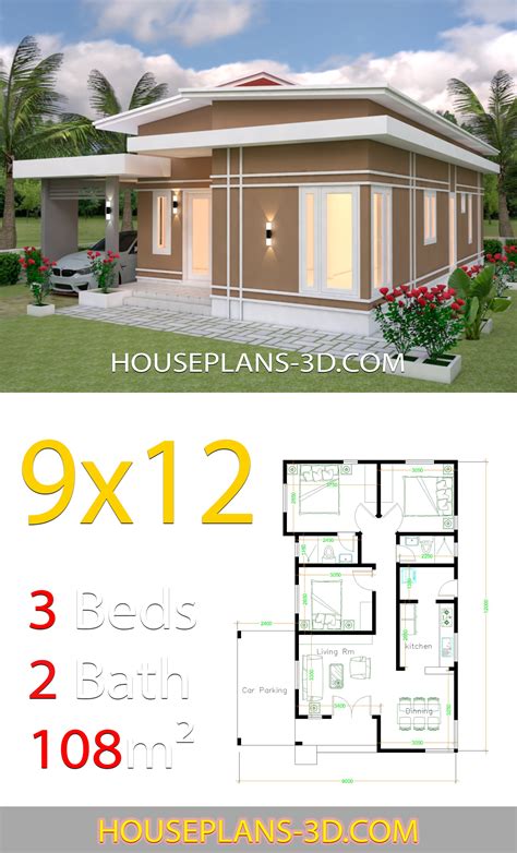House Plans 9x12 With 3 Bedrooms Sam House Plans 7b9