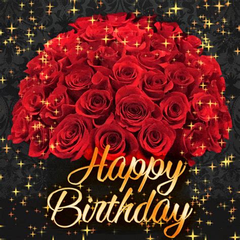 Beautiful Red Roses In A Box Happy Birthday Card Funimada Com