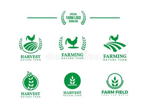 Farm Logo Bundling Agriculture Emblem Farming Badge Vector Logo