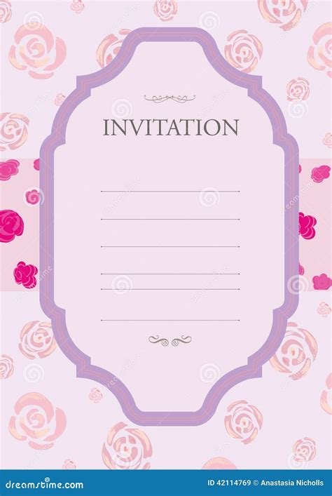 Invitation Rose Pink Stock Vector Illustration Of Ornamental 42114769