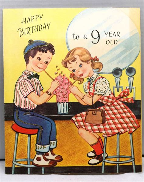 1960s Birthday Greeting Card Vintageteenage Boy Girl Soda Stand Parlor