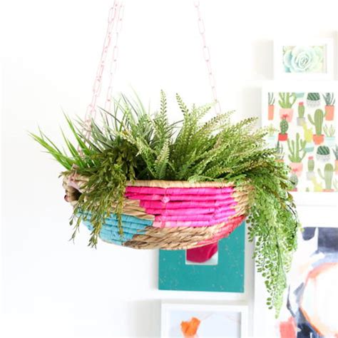 Diy Colorful Hanging Basket Planter