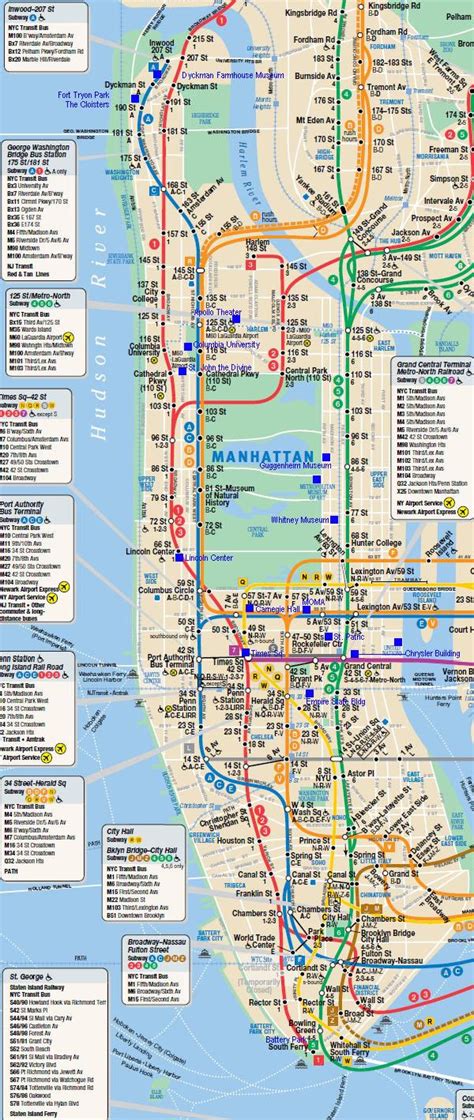 Manhattan Mapa De Trenes De Manhattan Ferrocarril Mapa Nueva York