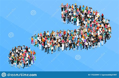 Crowd Question Mark Isometric Design Concept Stock Vector
