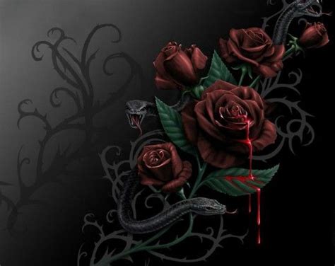 Ghotic red rose bleeding... | Rose painting, Gothic wallpaper, Black