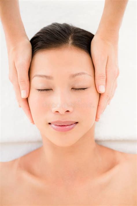 Attractive Young Woman Receiving Head Massage Stock Image Image Of 56817809