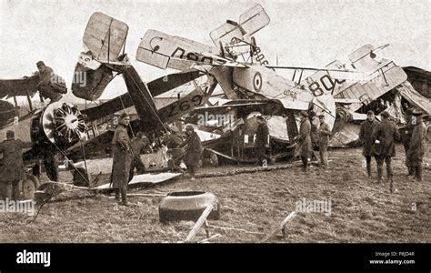 Aircraft Mostly Avros Damaged By A Gale On The 4th 5th November 1918