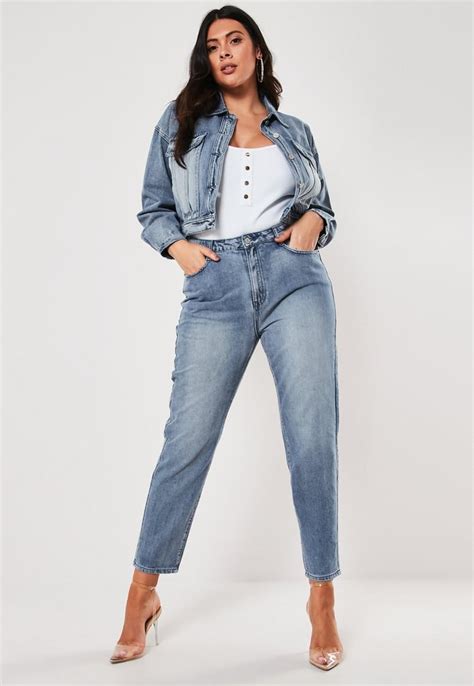 Missguided Plus Riot High Waisted Denim Mom Jeans Fall Essentials