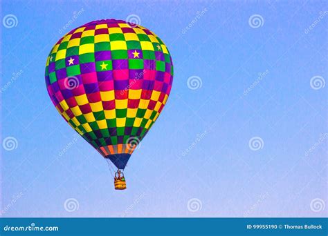 Hot Air Balloon With Multi Colored Squares Stock Photo Image Of