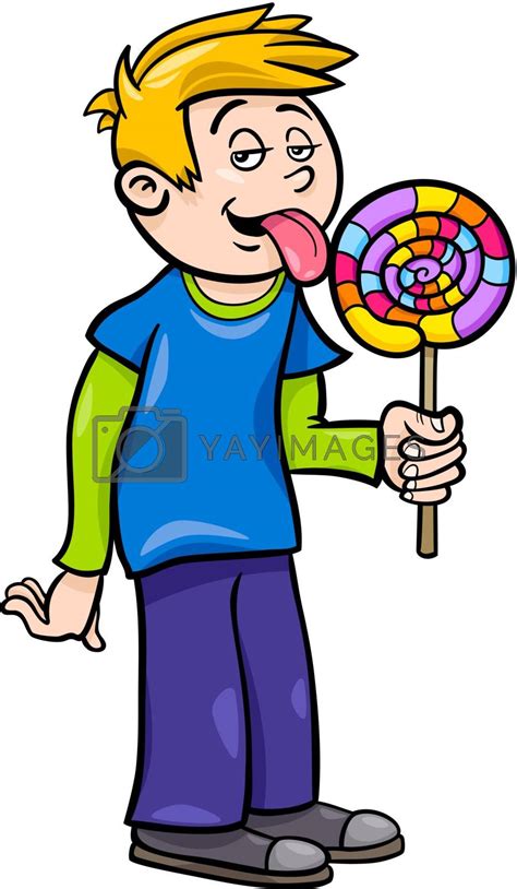 Royalty Free Vector Boy With Lollipop Cartoon Illustration By Izakowski