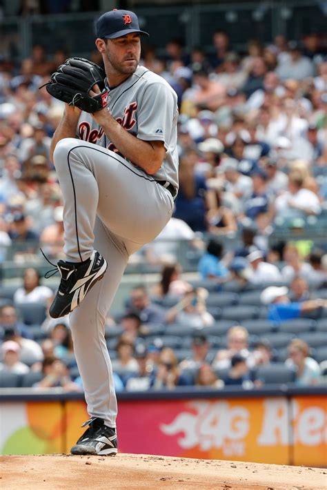 Detroit Tigers Starting Pitcher Justin Verlander Pitches During The