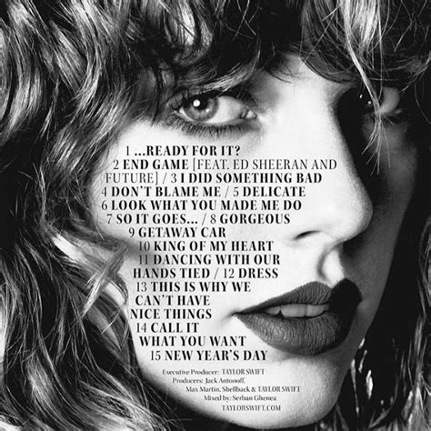 Taylor Swift Divulga Lista De Faixas De Reputation