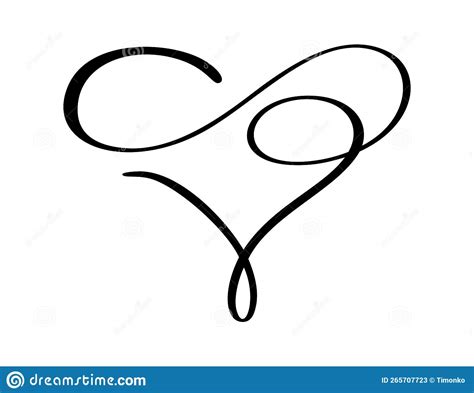 Vector Calligraphy Sign Heart Love And Forever Infinity Valentine Day