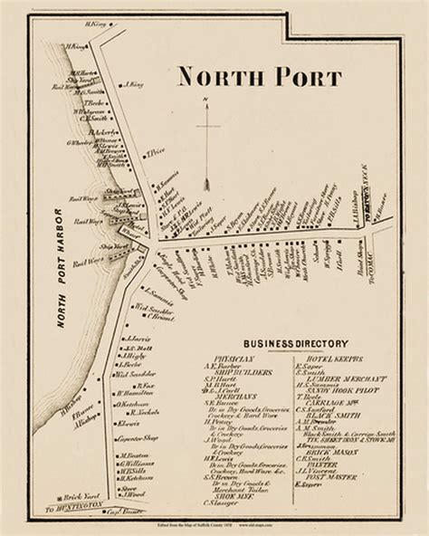 Northport New York 1858 Old Town Map Custom Print Suffolk Co Old Maps