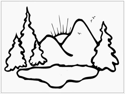 Tidak membuat warna yang tidak sesuai dalam menggambar pemandangan. mewarnai gambar gunung dan matahari terbit | Warna ...