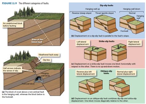 Figure I1 9 The Different Categories Of Faults Dip Slip Faults