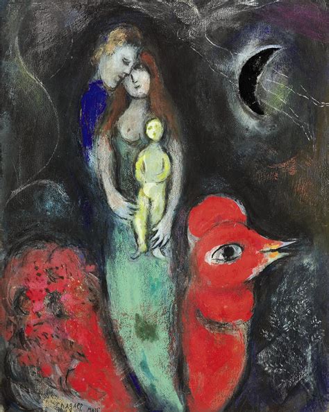Marc Chagall 1887 1985 La Famille Et Le Coq Rouge Christies