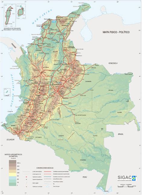 Mapa Mudo De Colombia Con Las Cordilleras