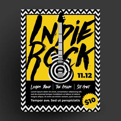Indie Rock Party Or Concert Flyer Poster Design Template For Your Night