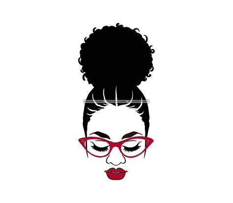 Afro Woman Svg Afro Bun Wearing Glasses Melanin Hipster Girl Etsy
