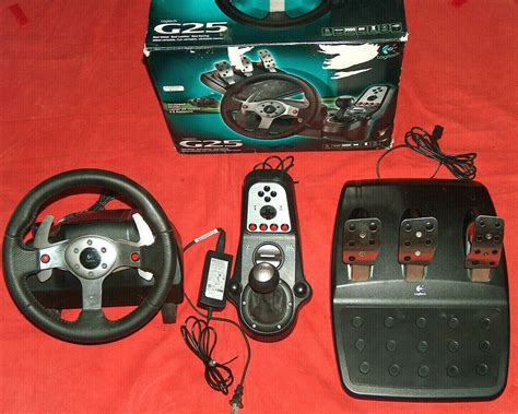 In Original Box Logitech G25 Racing Wheel Shifter Pedals PS2 PS3 PC