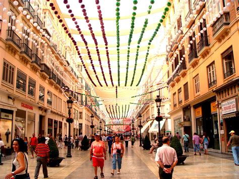 Larios Street In Malaga Andalusia Spain Is One Of The Most Visited