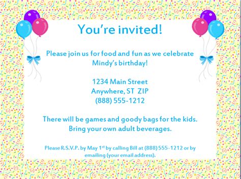 Decent Birthday Invitation Template http://www.invitationtemplates.org