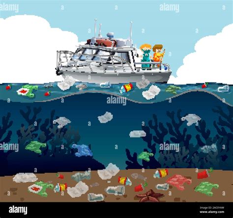 Ocean Trash Stock Vector Images Alamy
