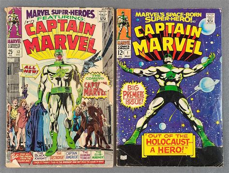 Bid Now Group Of 2 Marvel Comics Captain Marvel Comic Books June 6