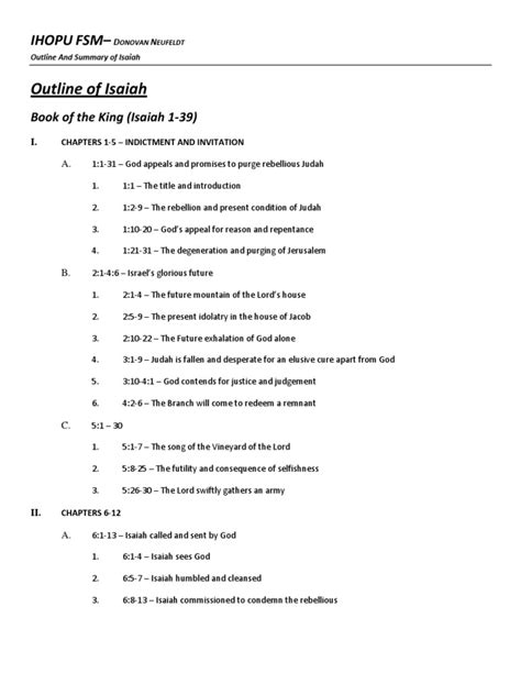 Historically, isaiah wrote during the period of 4 kings of judah when the assyrian empire was at its height. Outline and Summary of the book of Isaiah | Isaiah | Book ...