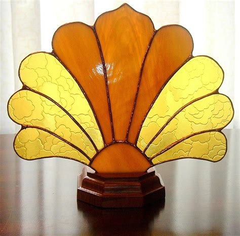 Art Deco Stained Glass Fan Lamp By Windflower On Etsy