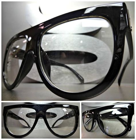 Classic Vintage Retro Style Clear Lens Eye Glasses Flat Top Thick Black