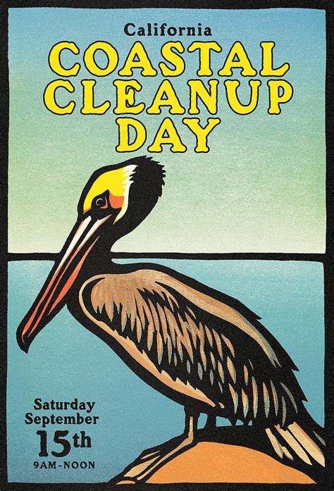Art posters, art prints, canvas prints and hd metal prints will make a statement in any space. Vintage California Coastal Cleanup Day Pelican Poster ...