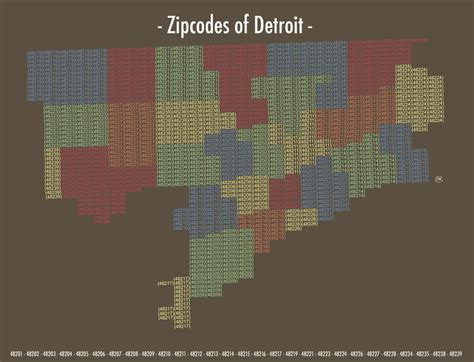Detroit Zip Code Map Zip Code Map Detroit Michigan Usa