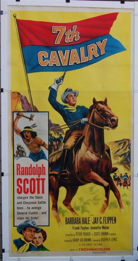 1956 7th Cavalry Linen Mounted 3 Sheet Movie Poster Randolph Scott