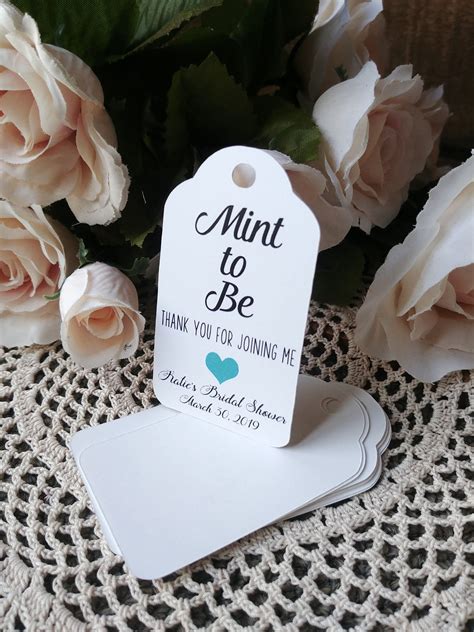 Mint To Be Bridal Shower Mints T Tags Favour Tags Custom Favor