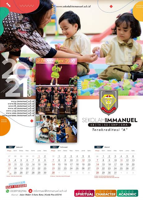 Kalender Tahun 2021 Sekolah Immanuel Batu