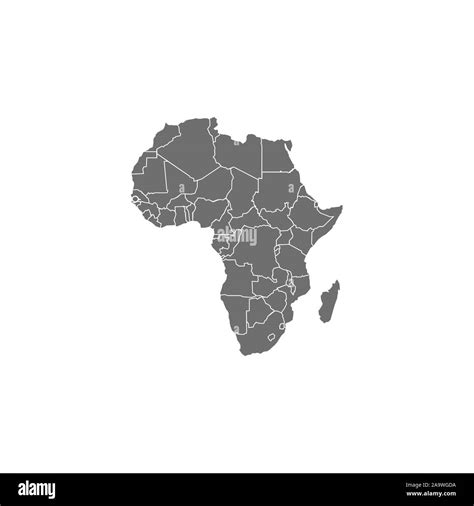 Mapa De África Con Las Fronteras De Los Países Ilustración Vectorial