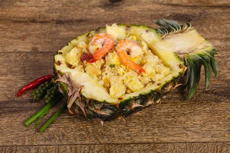 Fried Rice With Pineapple And Prawns Stock Image Image Of Rice Lunch